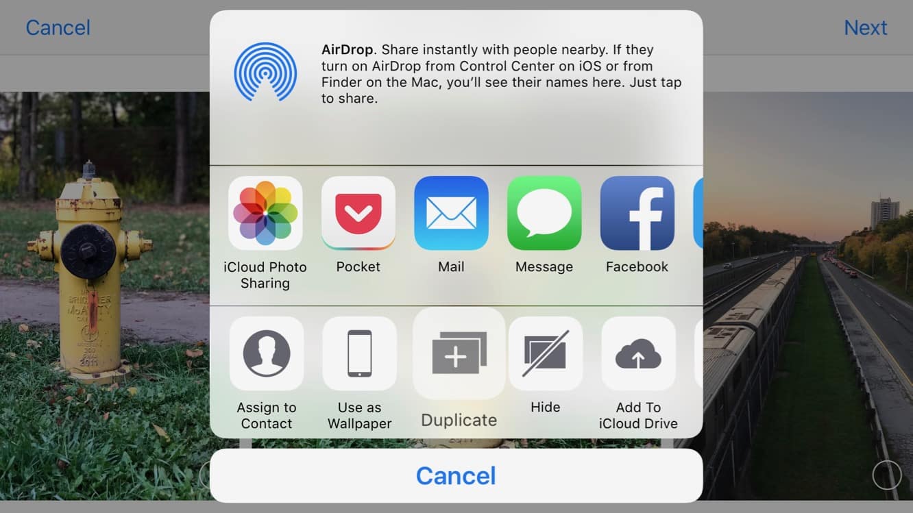 Duplicating a Photo in the iOS Photos app