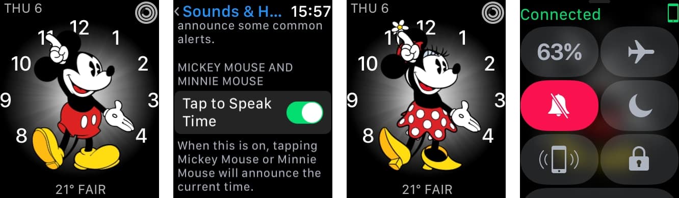Making the Mickey and Minnie Mouse Apple Watch faces speak the time