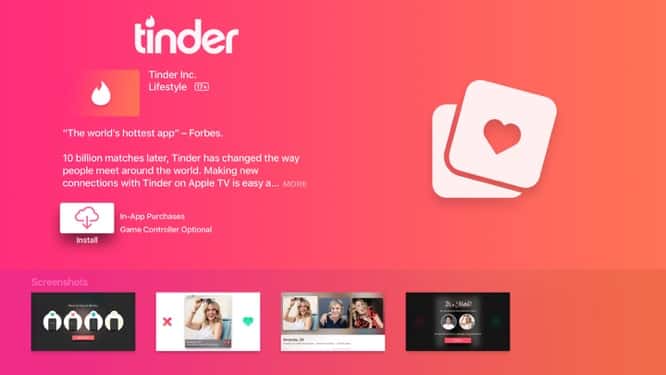Scaled-back Tinder app lands on Apple TV