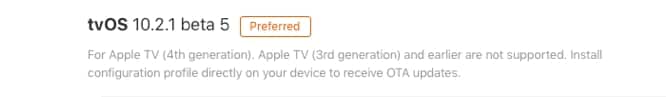Apple seeds fifth beta of tvOS 10.2.1 to registered developers