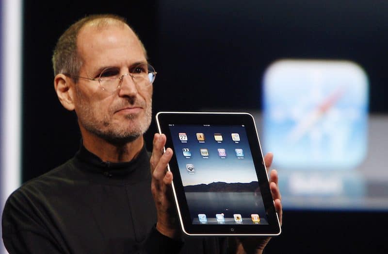 Steve Jobs unveiling the iPad