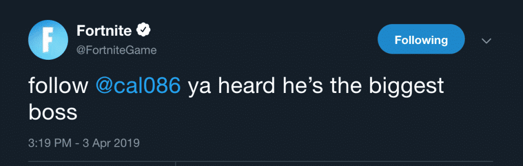Fortnite Twitter Hacked by cal086