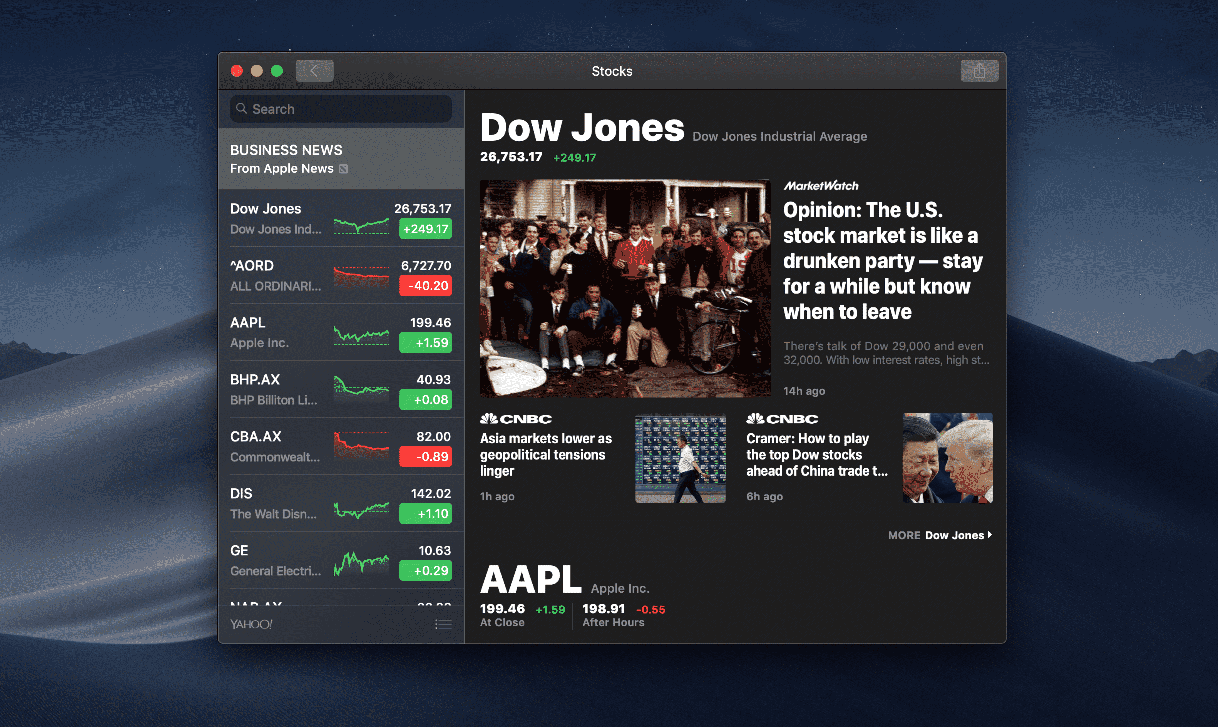 Stock Mac Apps on macOS Catalina