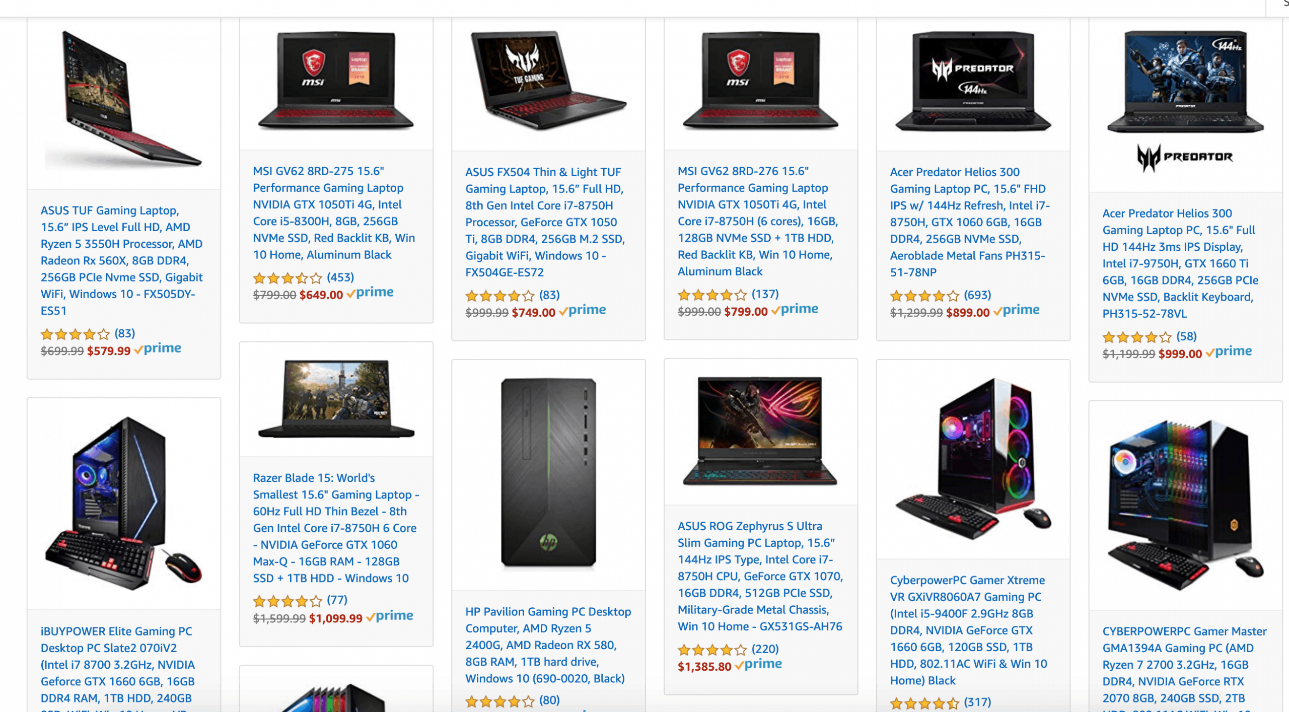 Amazon Prime Day Gaming Laptops and Desktops