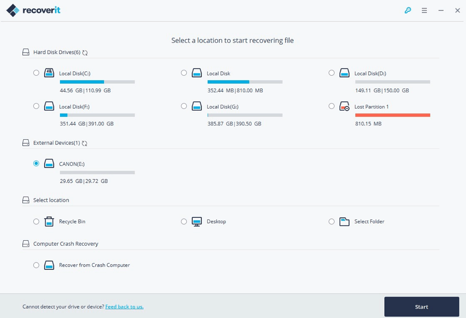 Select a Target Location