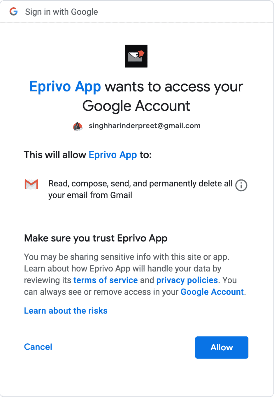 secure using EPRIVO