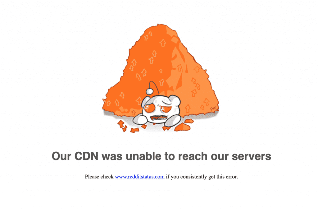 Our CDN was unable to reach our servers