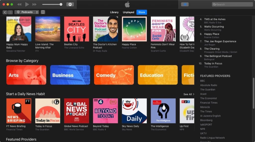 Podcasts App gets new content categories