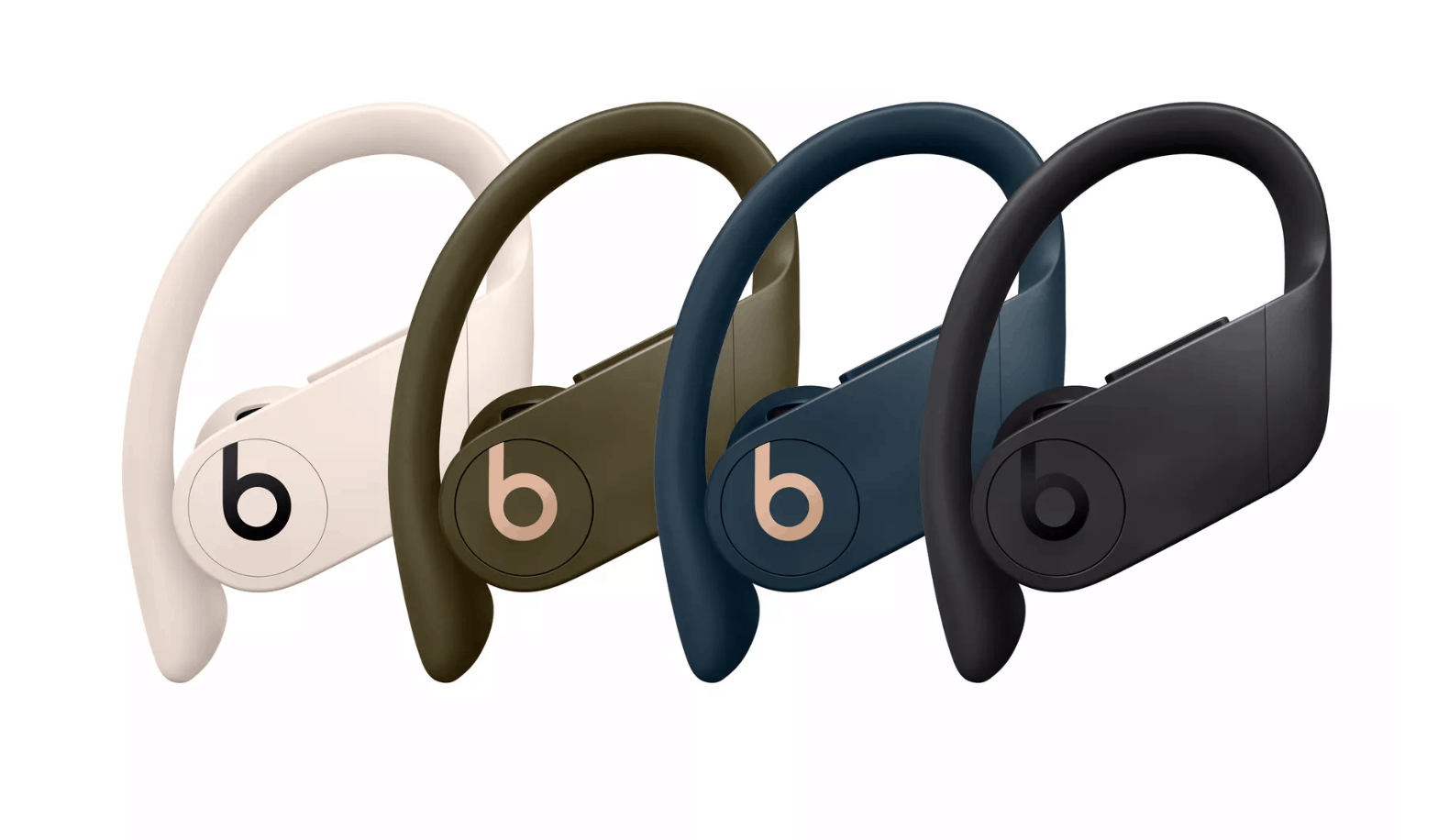 Powerbeats Pro in Moss, Ivory, and Navy