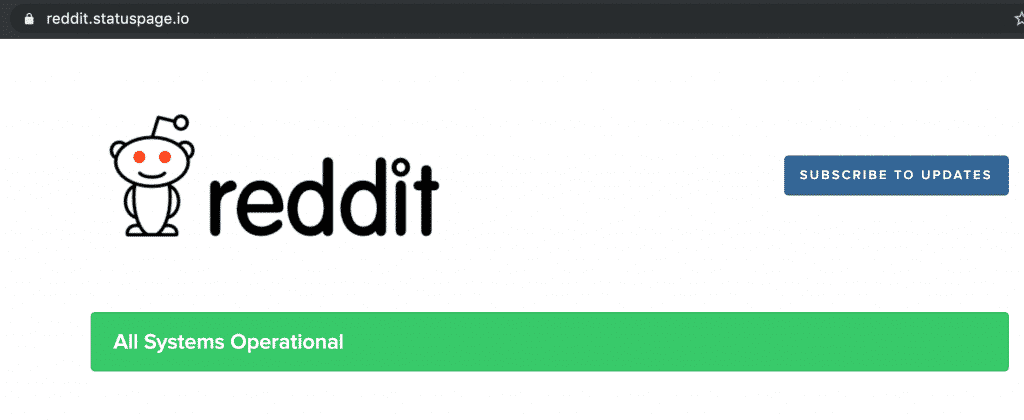 Reddit status website