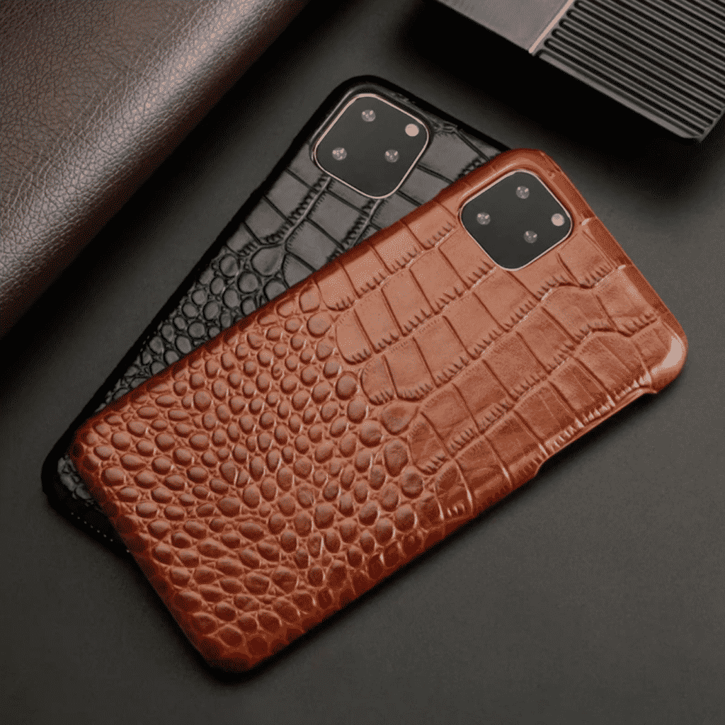 Crocodile Grain Leather Case for iPhone 11