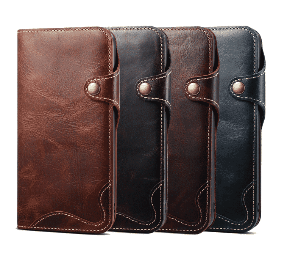 Durable Genuine Leather Wallet Case for iPhone 11