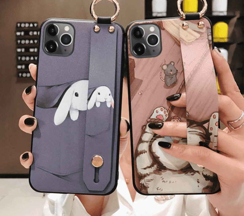 Girls Fashion Case with Wrist Strap for iPhone 11, iPhone 11 Pro and iPhone 11 Pro Max