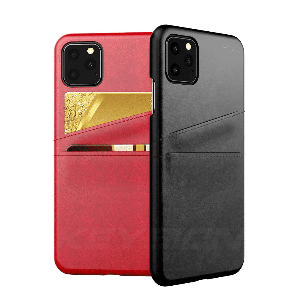 KEYSION Leather Card Pocket Cases for iPhone 11
