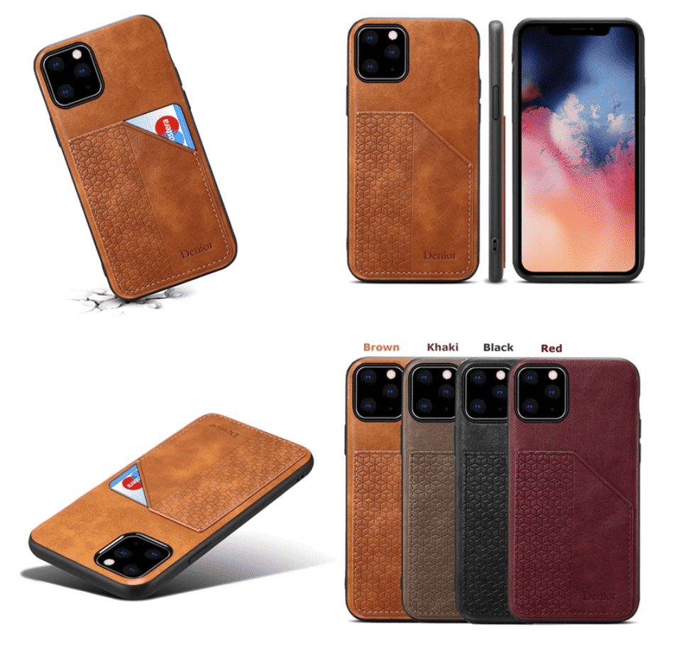 Luxury Leather with Card Holder Case for iPhone 11