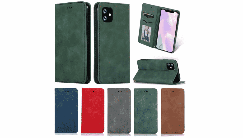 This iPhone 11 Pro Max case also comes with a kickstand and is made out of leather.