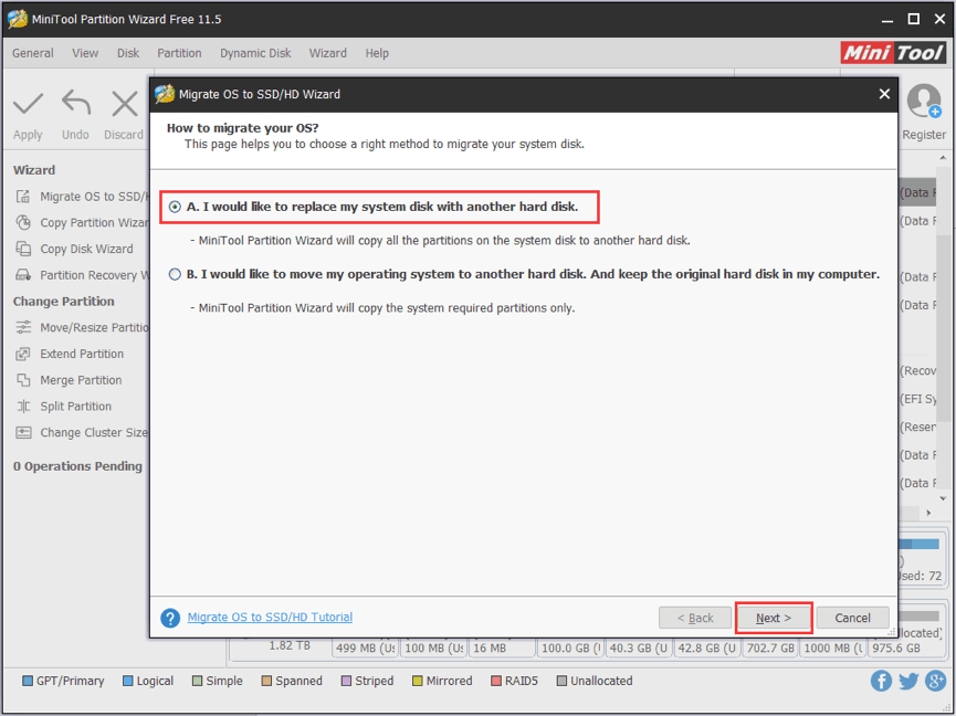 Migrate OS to SSD/HD Wizard