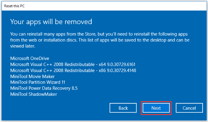 Next to remove your apps