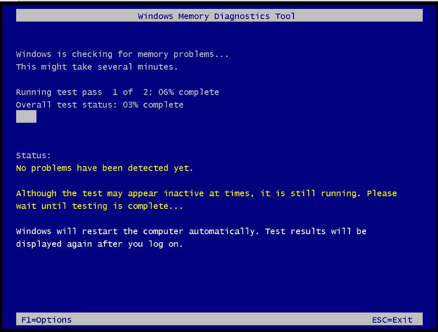 Windows Memory Diagnostics Tool