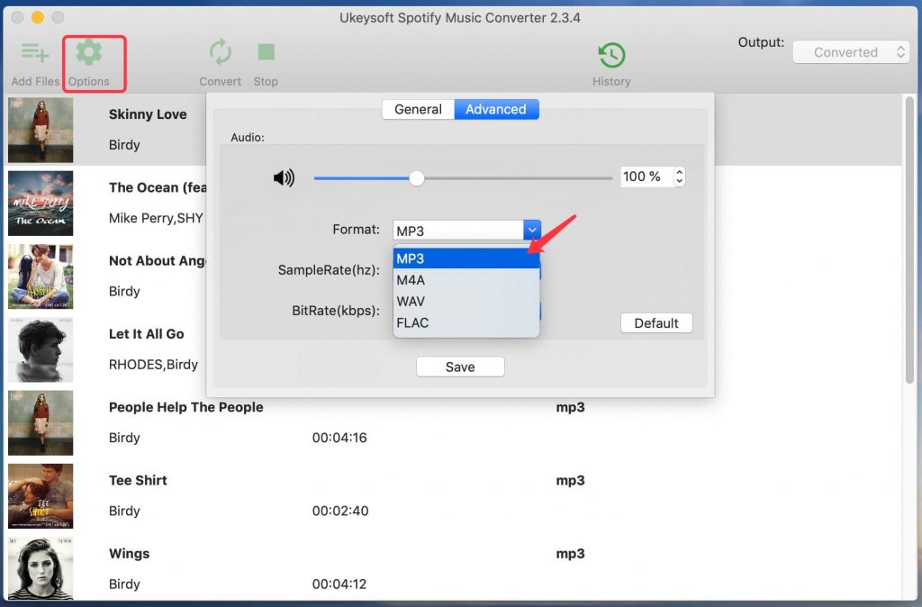 UkeySoft Spotify Music Converter output