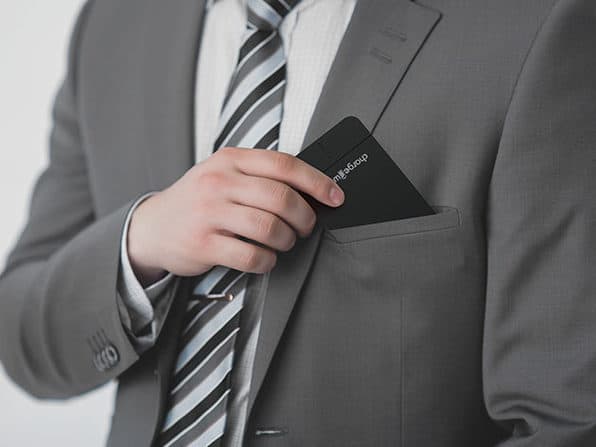 Chargeworx 5000mAh Slim Power Bank in a Man's jacket