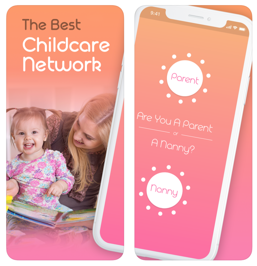 This is a screenshot of the NannyHunt mobile app along with some tips.