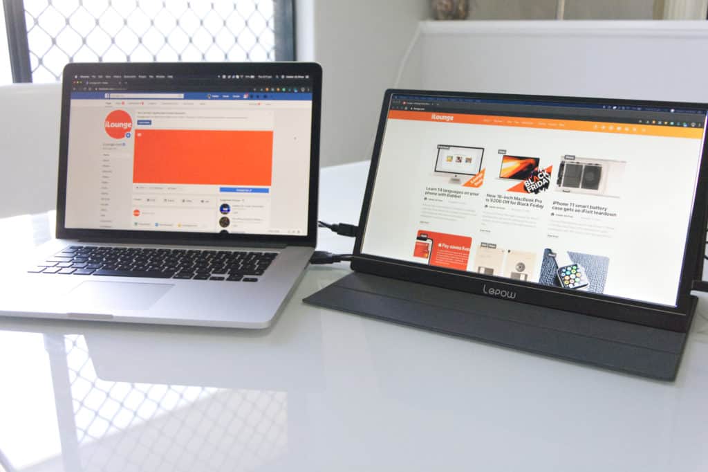 This is the Lepow Portable Monitor with a MacBook Pro.