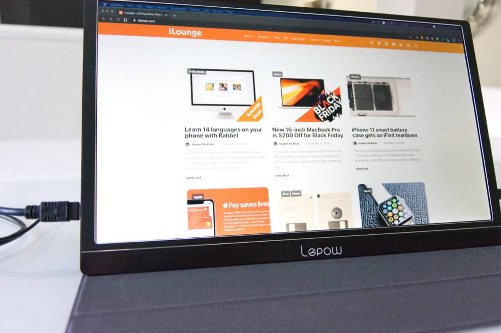 This is the Lepow Portable Monitor with charging cables.