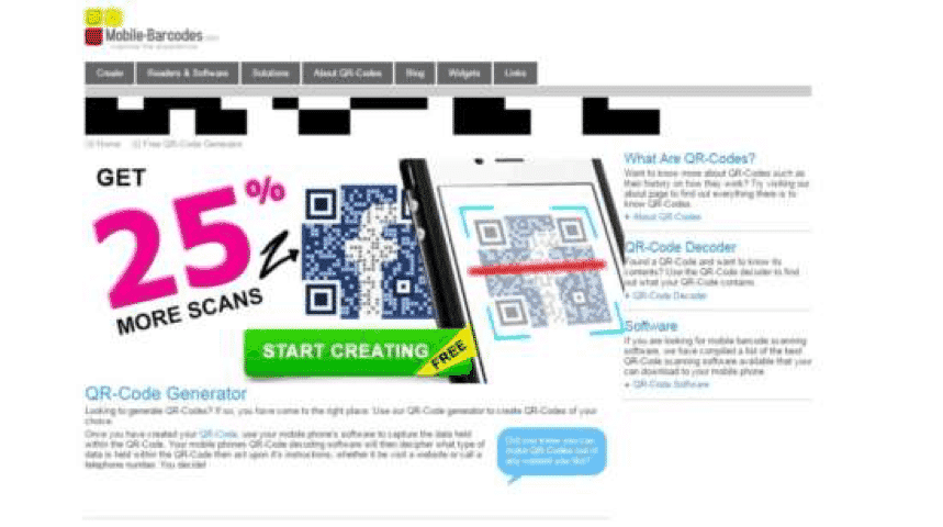 best QR code generator by Mobile Barcodes