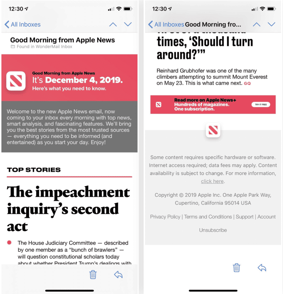 Apple News newest feature is the daily email newsletter