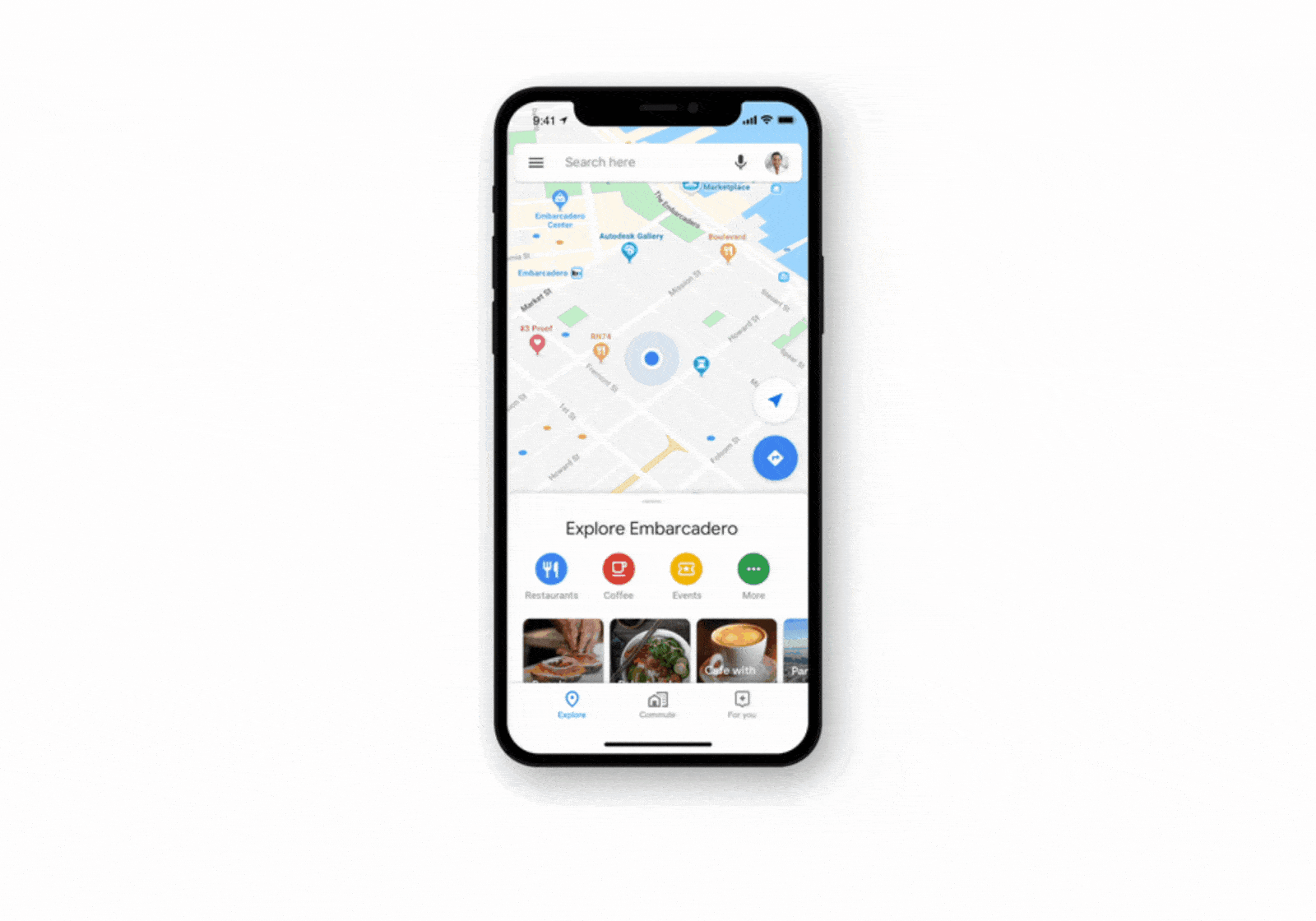 This is the Google Maps on iOS with Incognito Mode with animation.