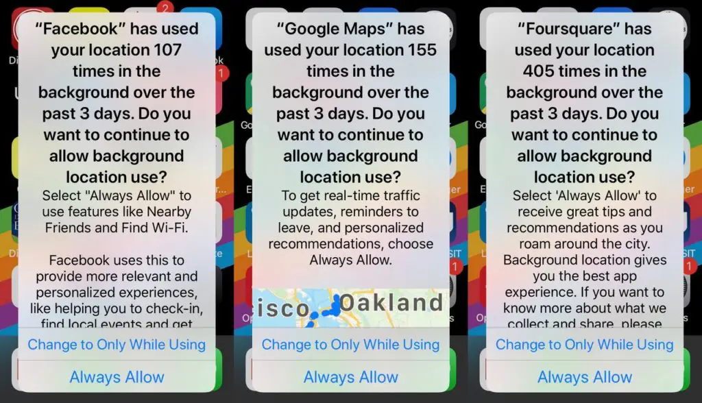 Frequent tracking reminders on iOS 13