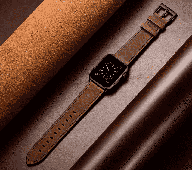 This is the Dark Leather Band for 44mm and 40mm Apple Watch Series 5.