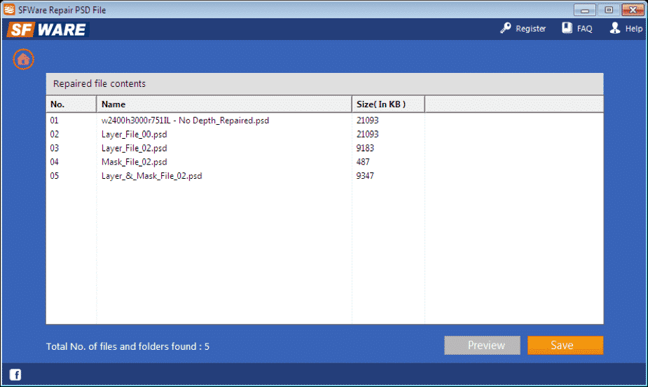 SFWare PSD Repair Tool Fix Completed