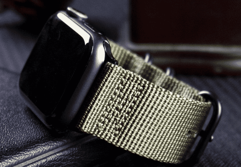 This is the Nylon Fabric Band for 44mm and 40mm Apple Watch Series 5.