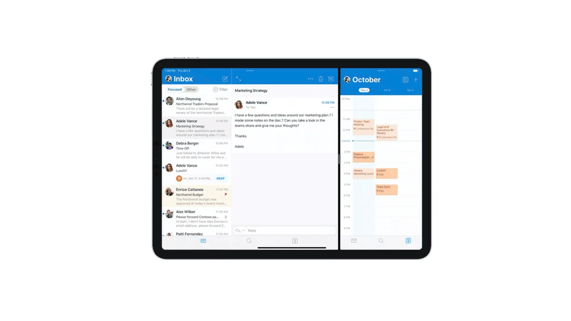 Outlook update on iPad now supports multitasking