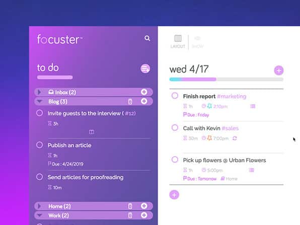 Focuster Productivity App