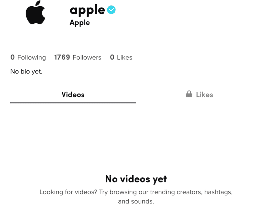 Apple TikTok account