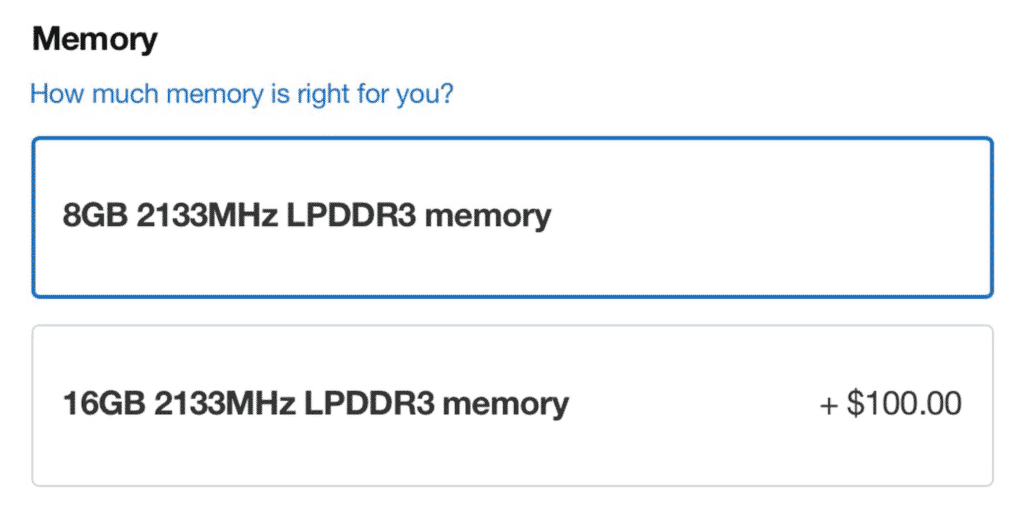 Apple sets double price of RAM upgrade on the 13-Inch MacBook Pro