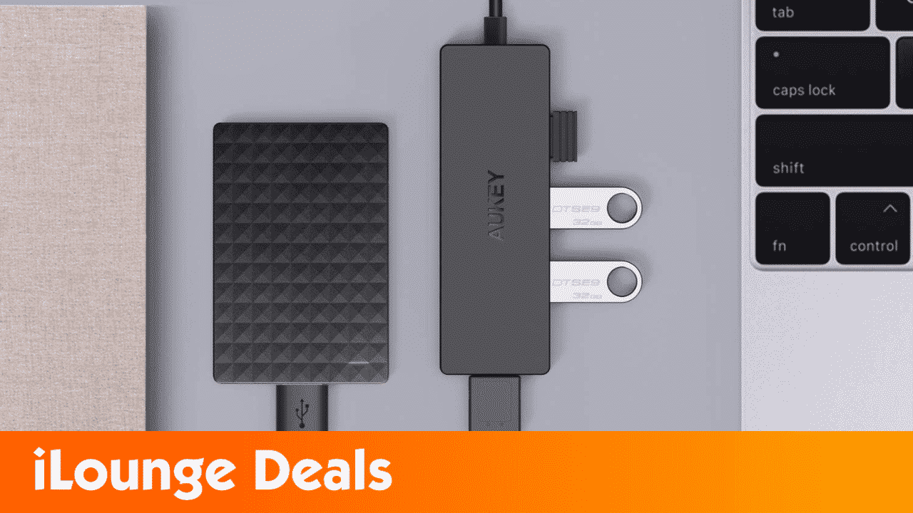 AUKEY ultra-slim USB-C adapter with 4 USB 3.0 ports