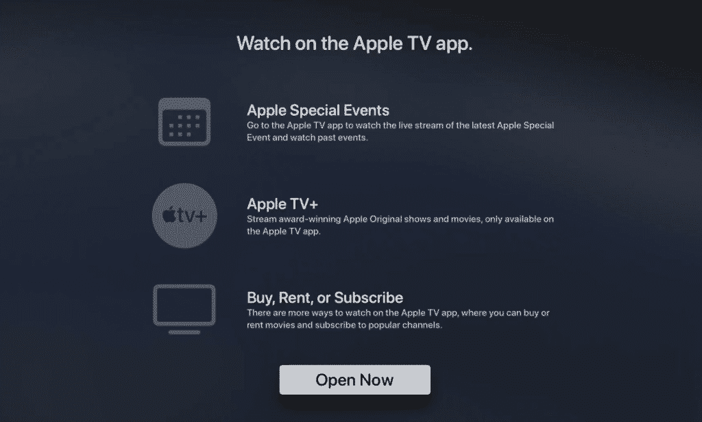Apple includes tvOS Events App in Apple TV