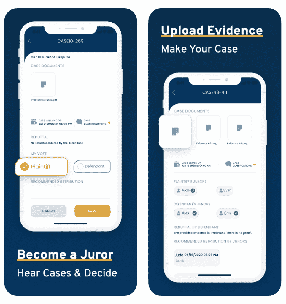 Jury App evidence uploading
