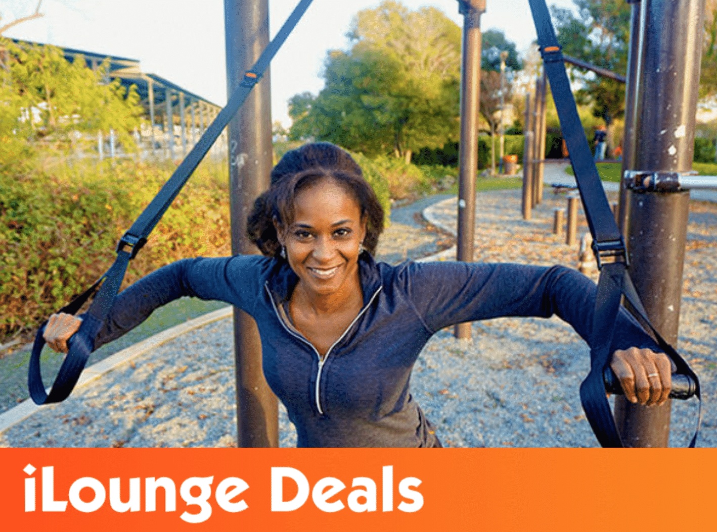 NOSSK TWIN PRO Suspension Fitness Strap Trainer with a girl