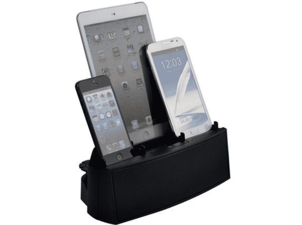 3 Port Smart Phone Charger with Speaker for iPhone and iPad