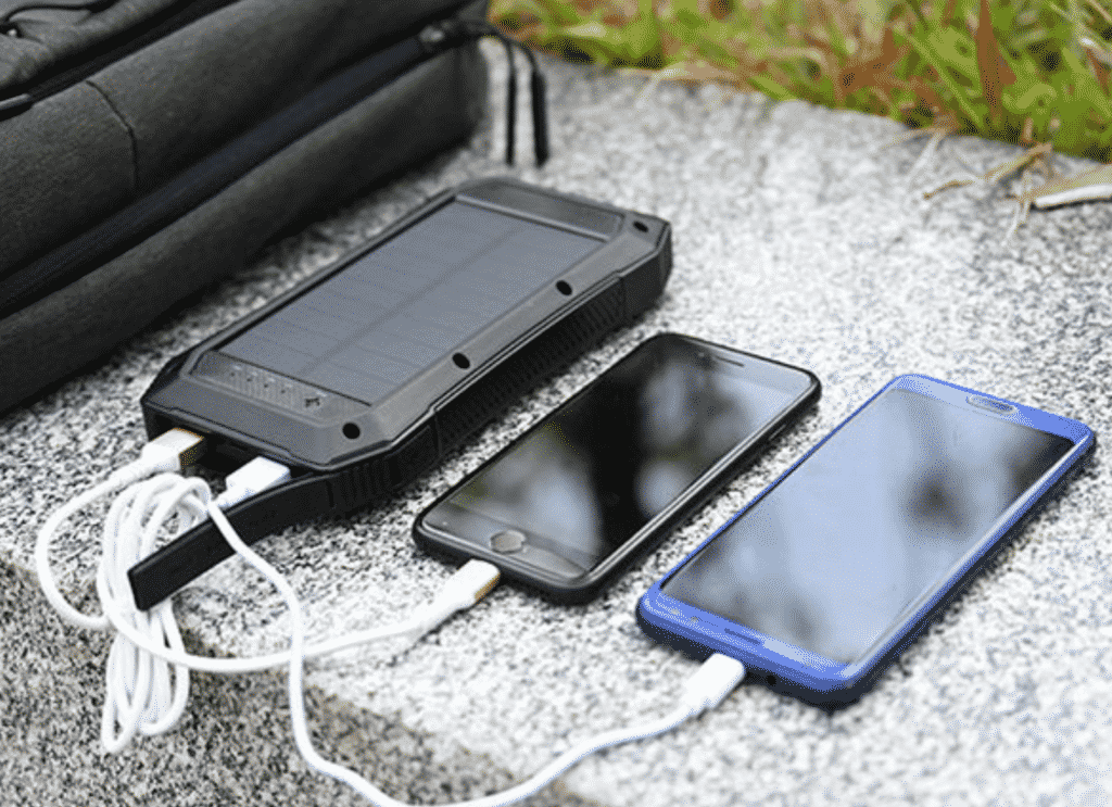 Sun Chaser 20,000mAh Solar-Powered Wireless Phone Charger with iPhones