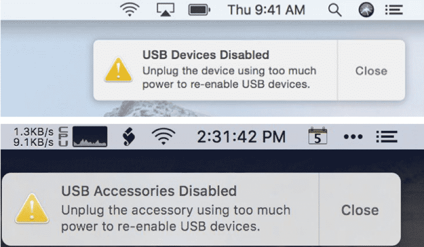 Some Solutions to USB Accessories Disabled on Mac Computer