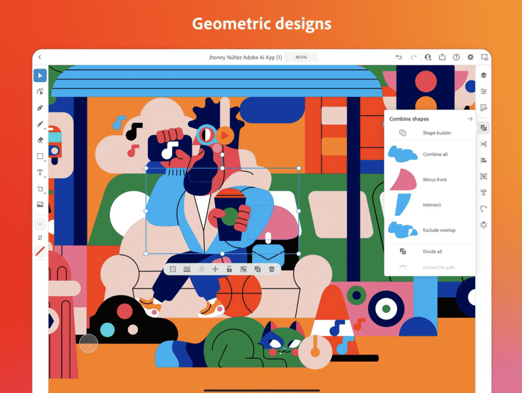 Adobe Illustrator for iPad with Geometric designs