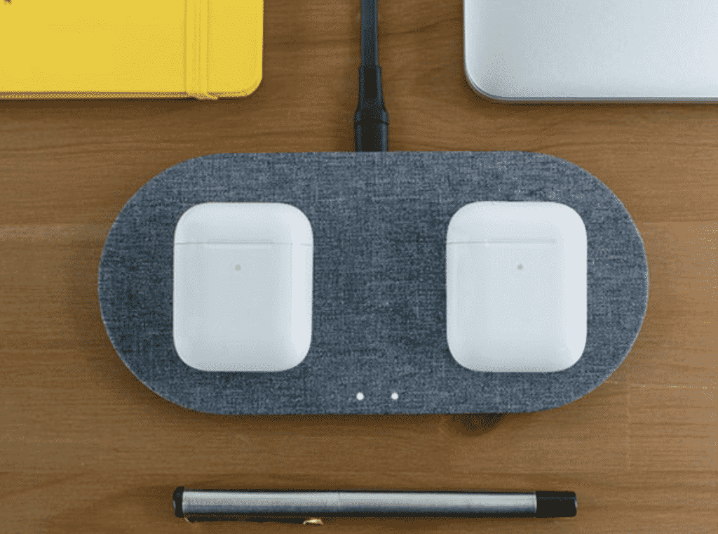 Wireless Qi Canvas Duo Device Charger with two AirPods