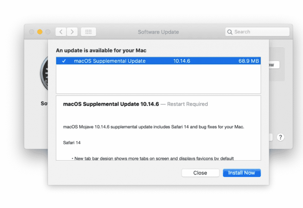 Supplemental update for macOS Mojave 10.14.6
