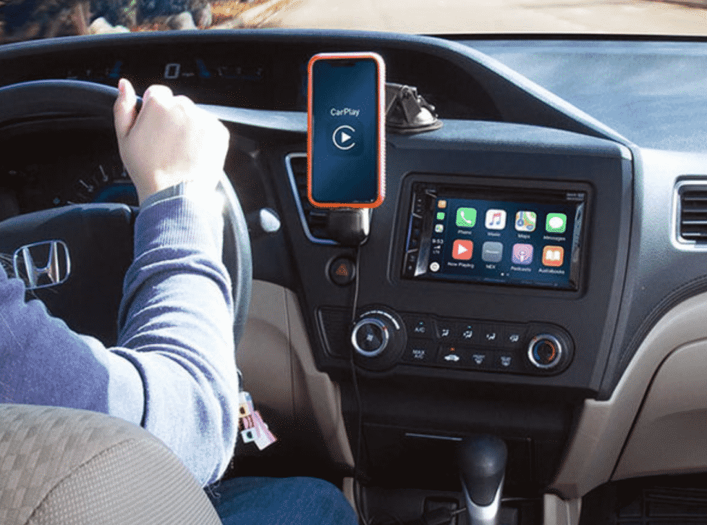 iBolt&reg; ChargeDock with MFi-Certified Cable inside a car